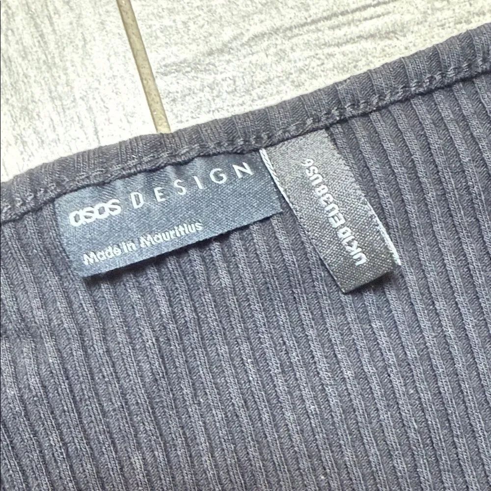 ASOS Black Ribbed Long Sleeve Top - Picture 3 of 6